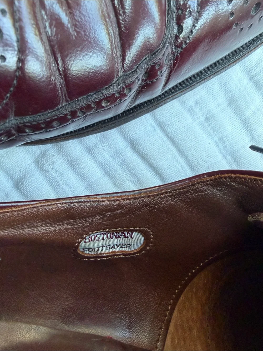 Vintage Bostonian Foot Savers Men’s 11.5 Burgundy Leather Wingtip Oxford USA